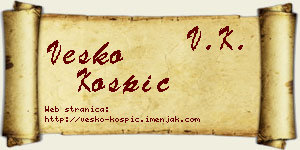 Vesko Košpić vizit kartica